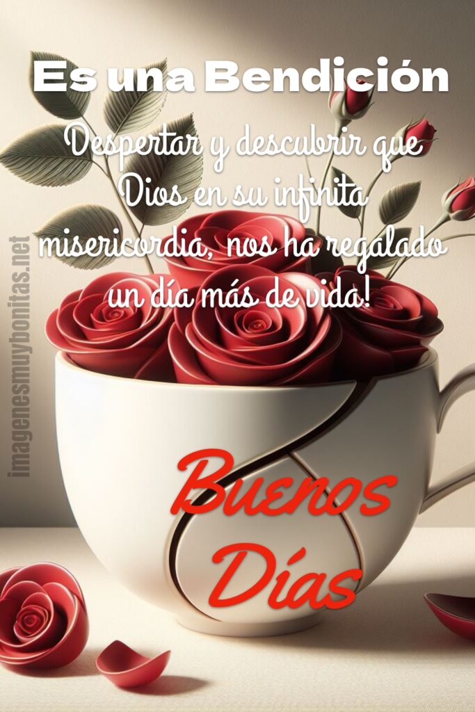 “Es una Bendición despertar y descubrir que Dios en su infinita misericordia, nos ha regalado un día más de vida! Buenos Días”